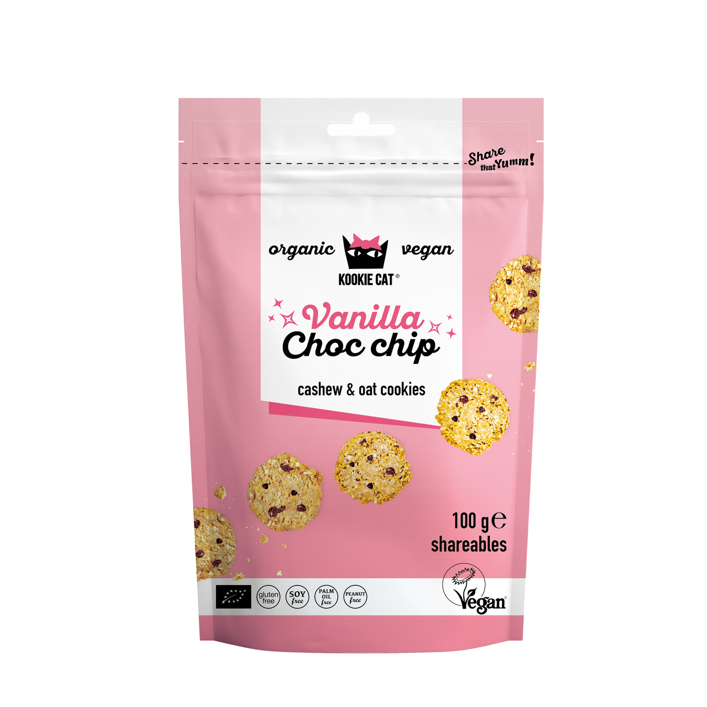 Kookie Cat Cookies Mini Vanilla & Choc Chip 100g