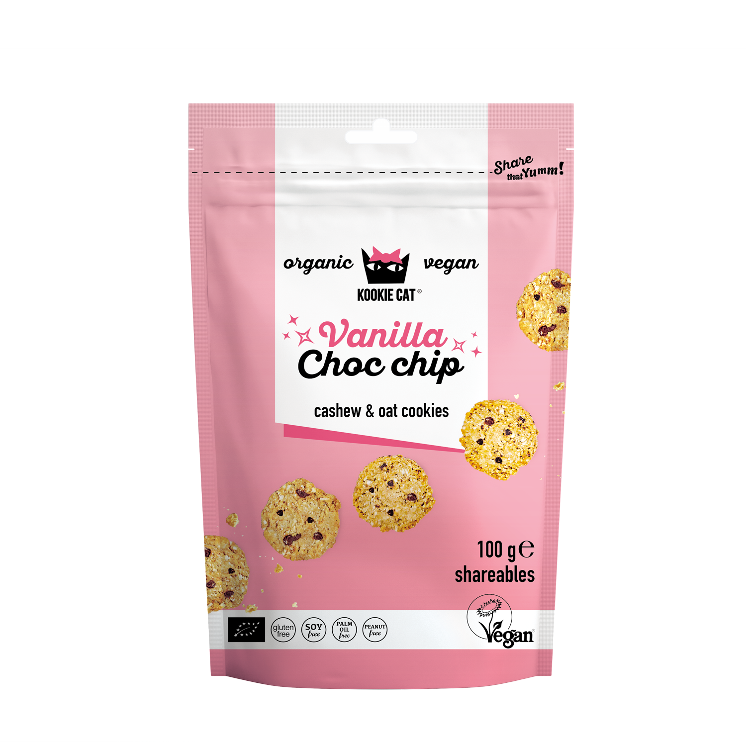 Kookie Cat Cookies Mini Vanilla & Choc Chip 100g
