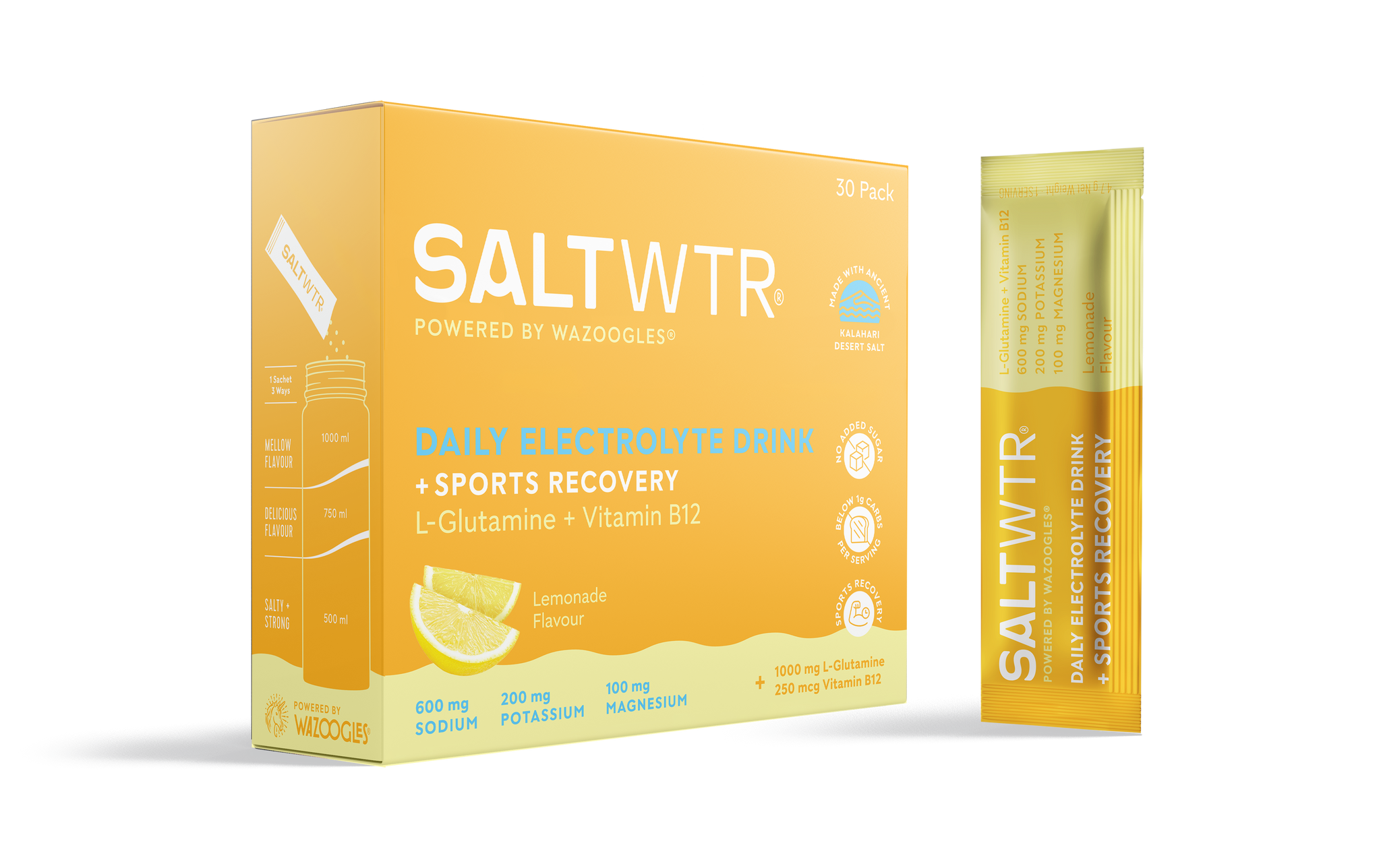 SALTWTR Electrolytes Lemonade Pack Sports Recovery 30s