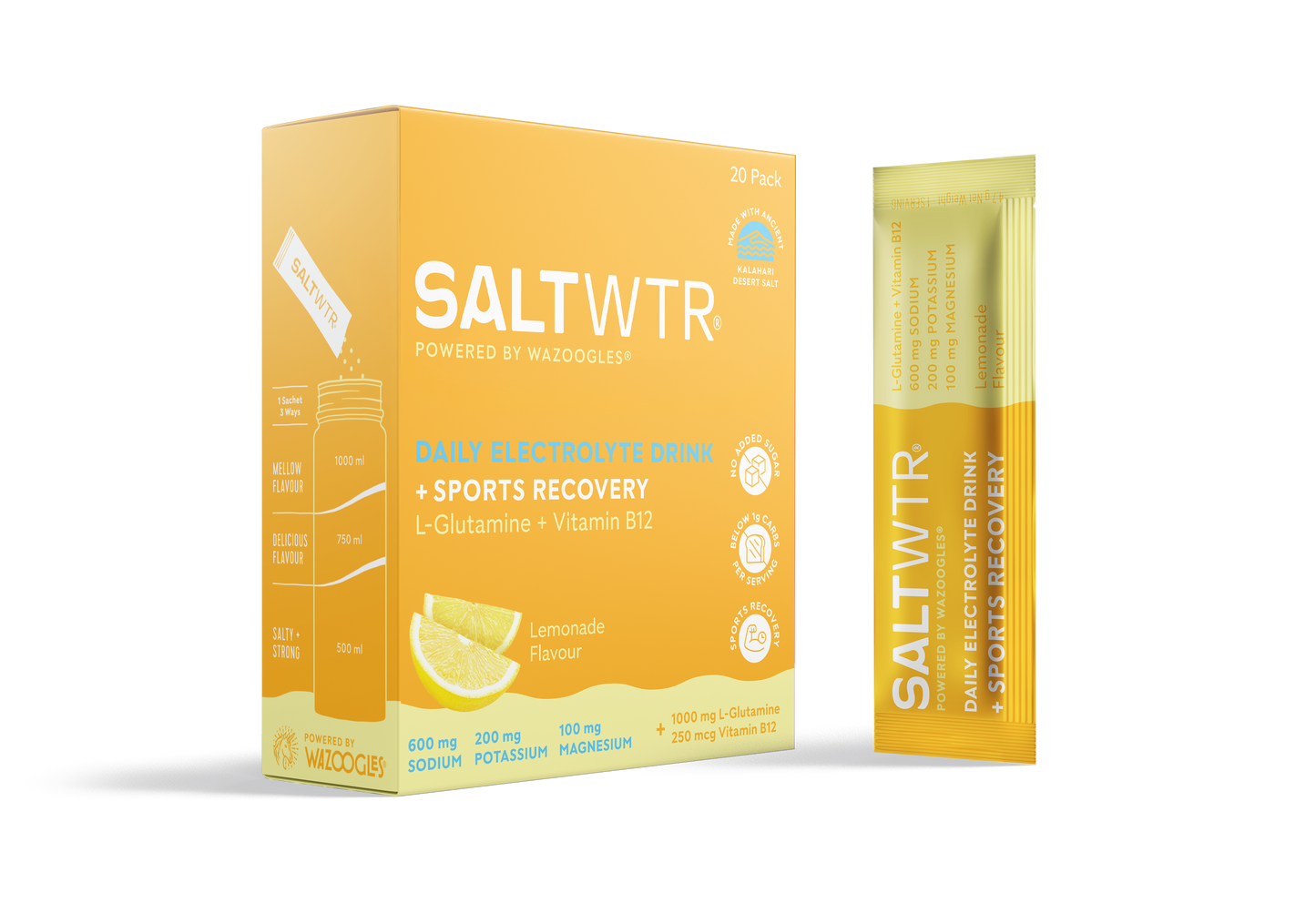 SALTWTR Electrolytes Lemonade Pack Sports Recovery 20s