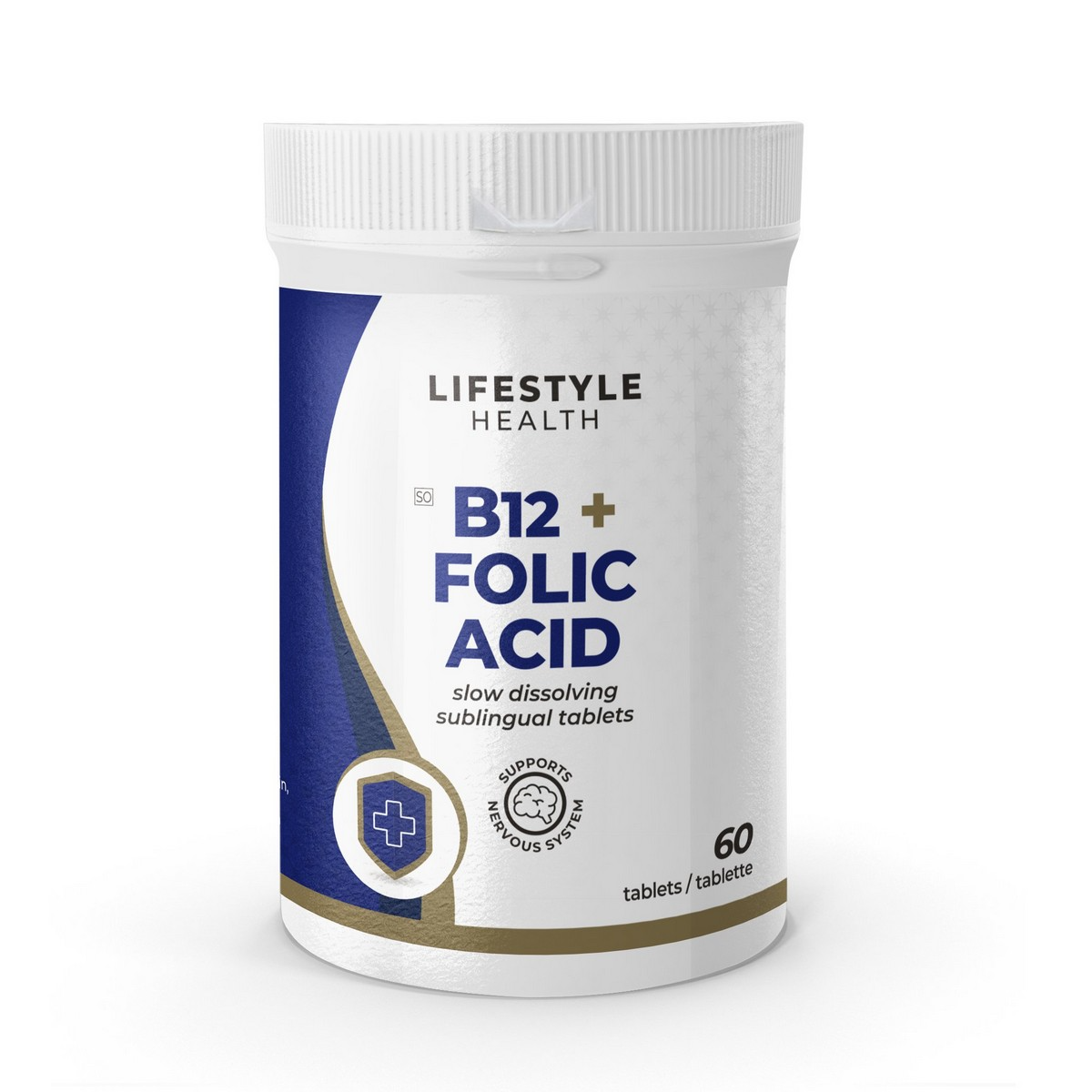 Lifestyle Nutrition Vitamin B12 + Folic Acid 60 Tabs