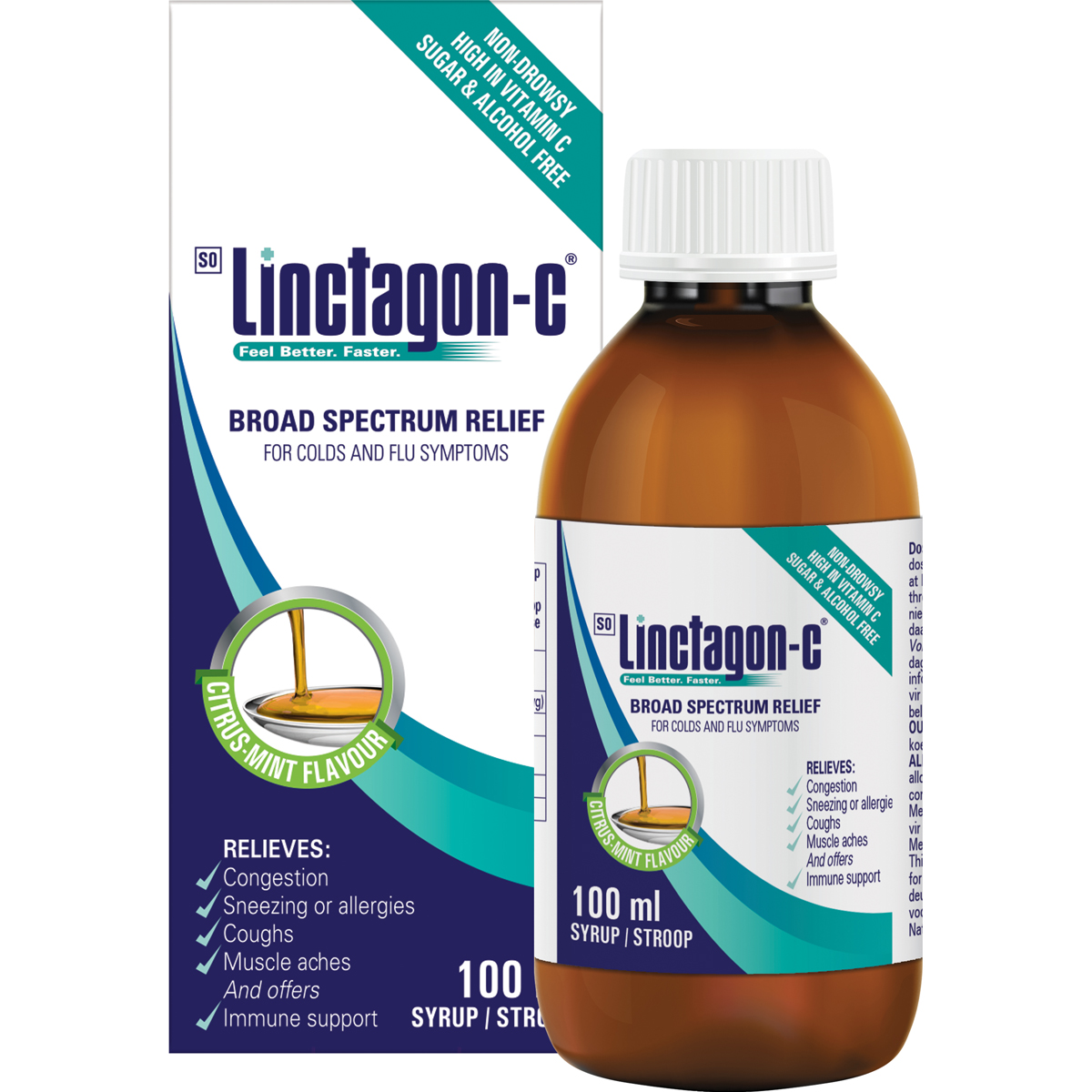 Linctagon Adult Cold & Flu Syrup 100ml