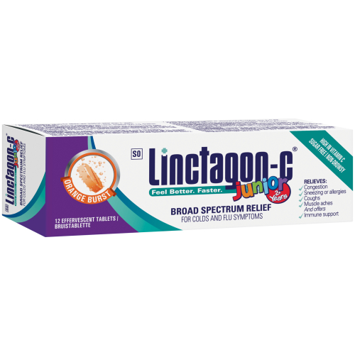 Linctagon Junior Colds & Flu Support 12 Effervescent Tablets