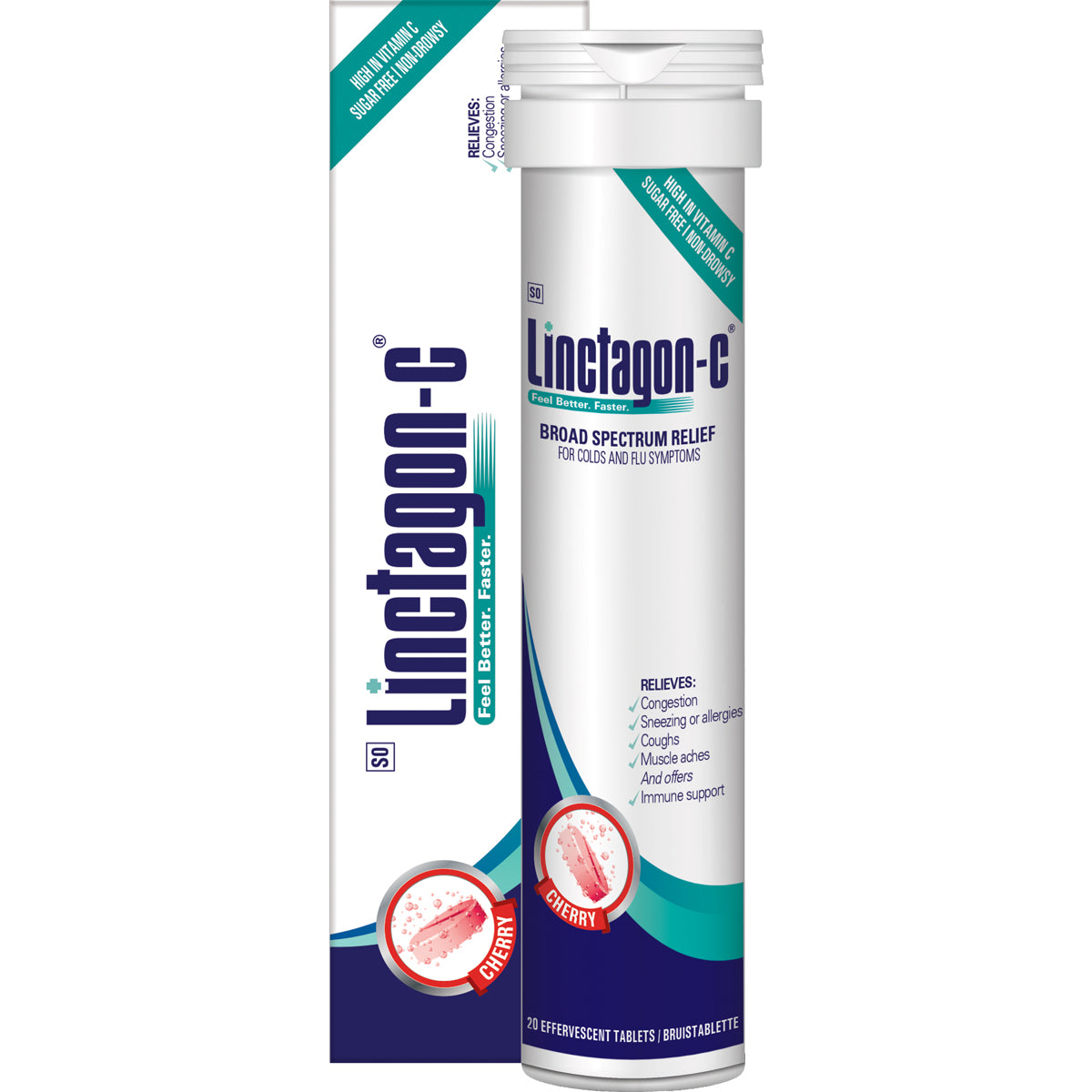 Linctagon C Cherry 20 Effervescant Tablets