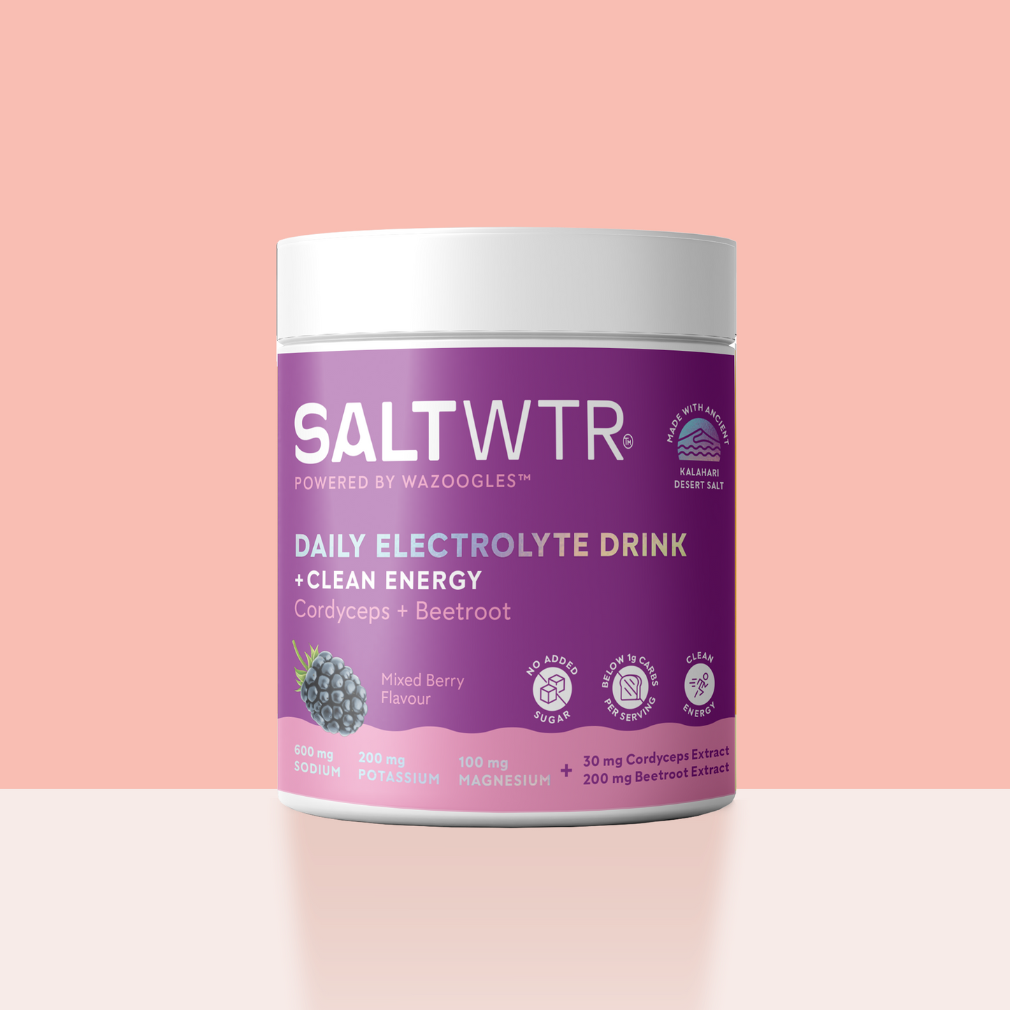 SaltWTR Daily Electrolytes 40 Serving Tub - Mixed Berry | Clean Energy