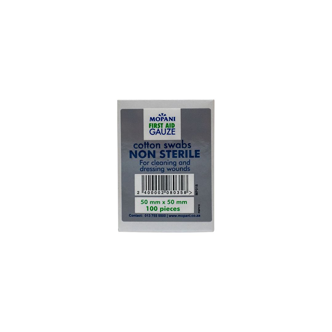 Mopani Gauze Swab Non-Sterile 50x50 8 ply 100's