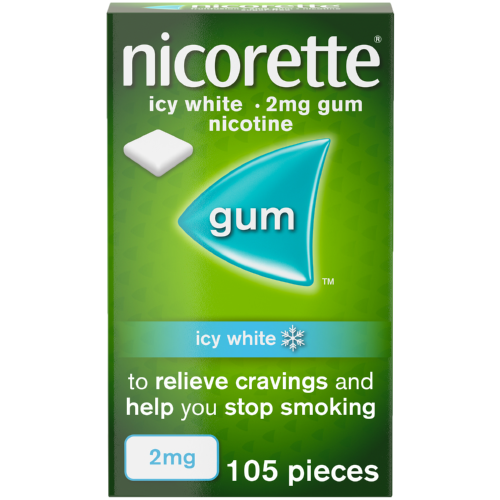 Nicorette Gum Icy White 2mg 105 Pieces