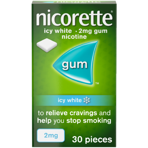Nicorette Gum Icy White 2mg 30 Pieces