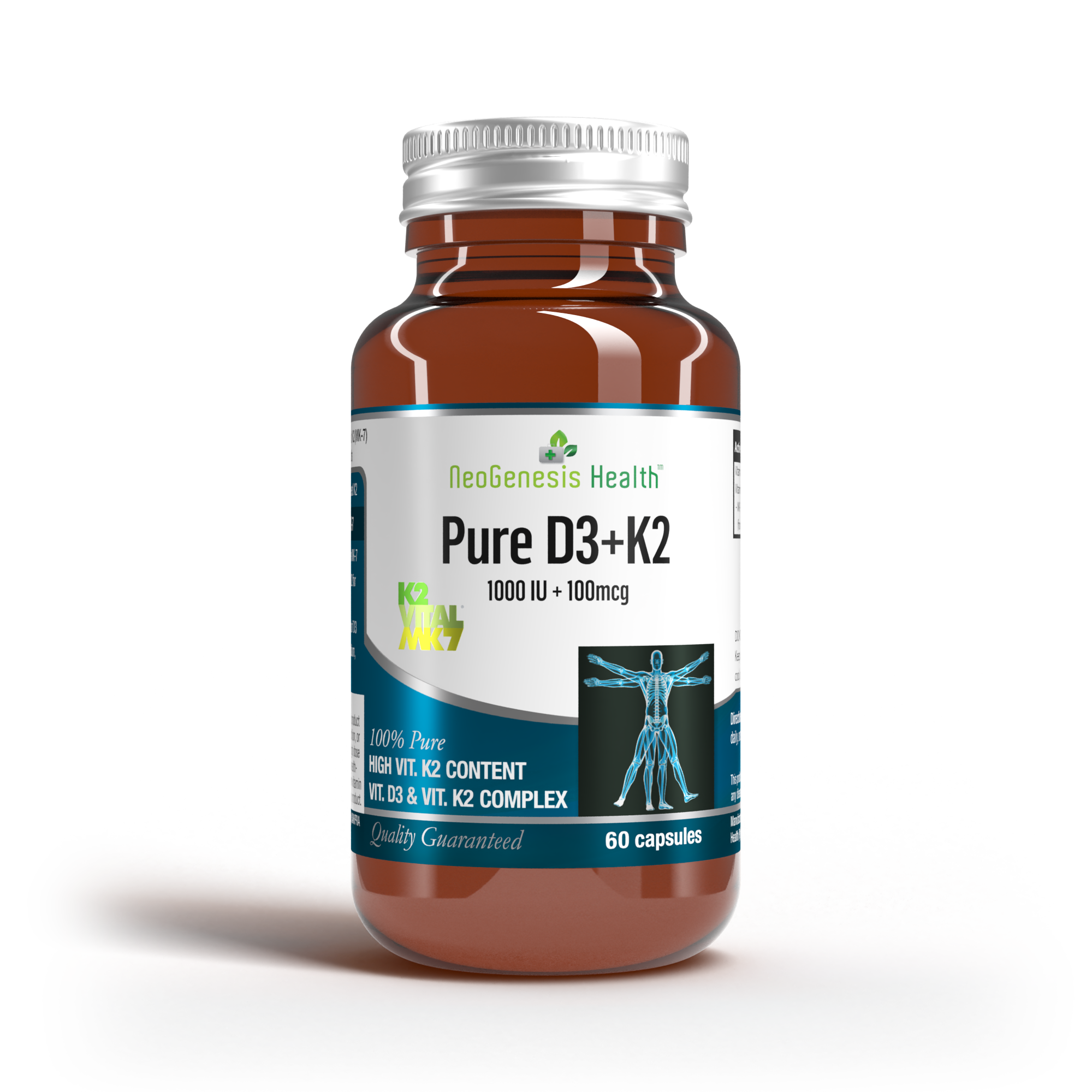 NeoGenesis Pure D3 (1000iu) + K2 (100mcg) 60s