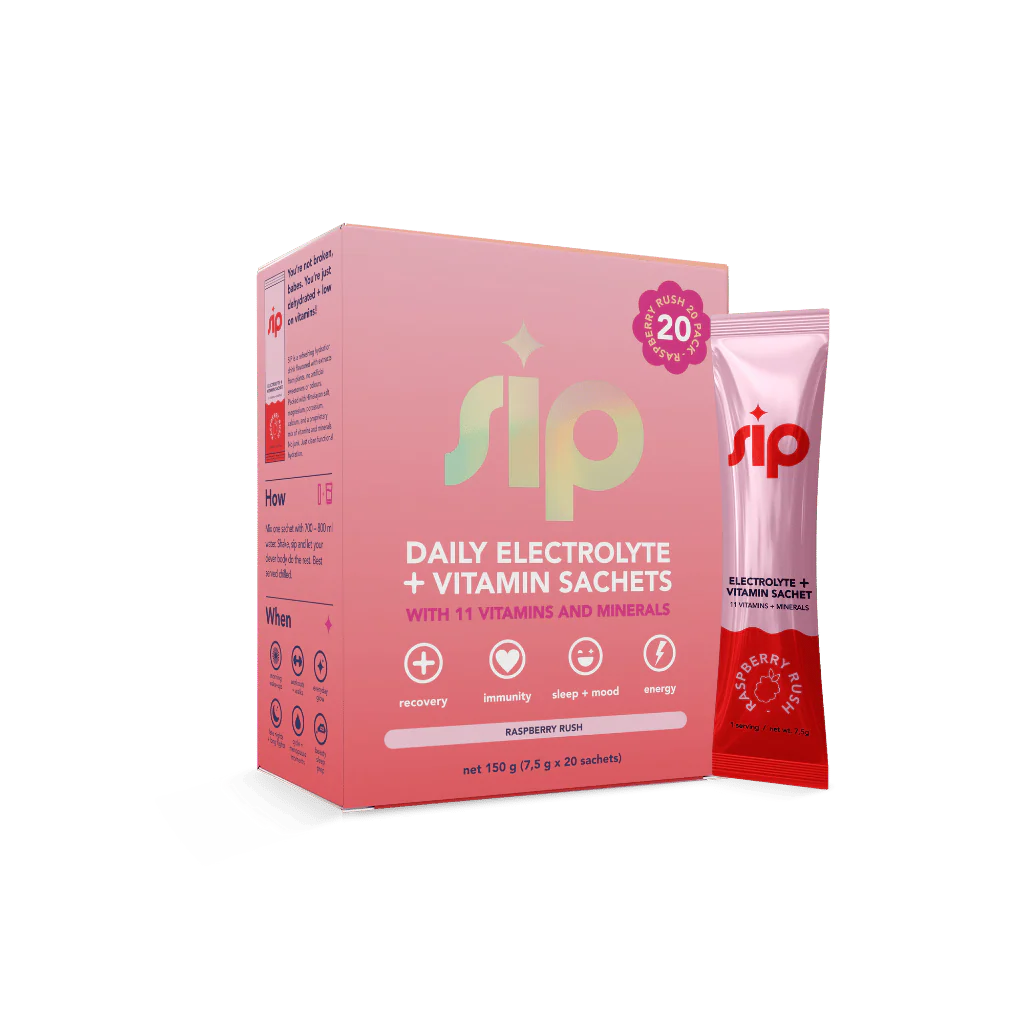 SIP Daily Electrolyte & Vitamin Sachets Raspberry Rush 20s