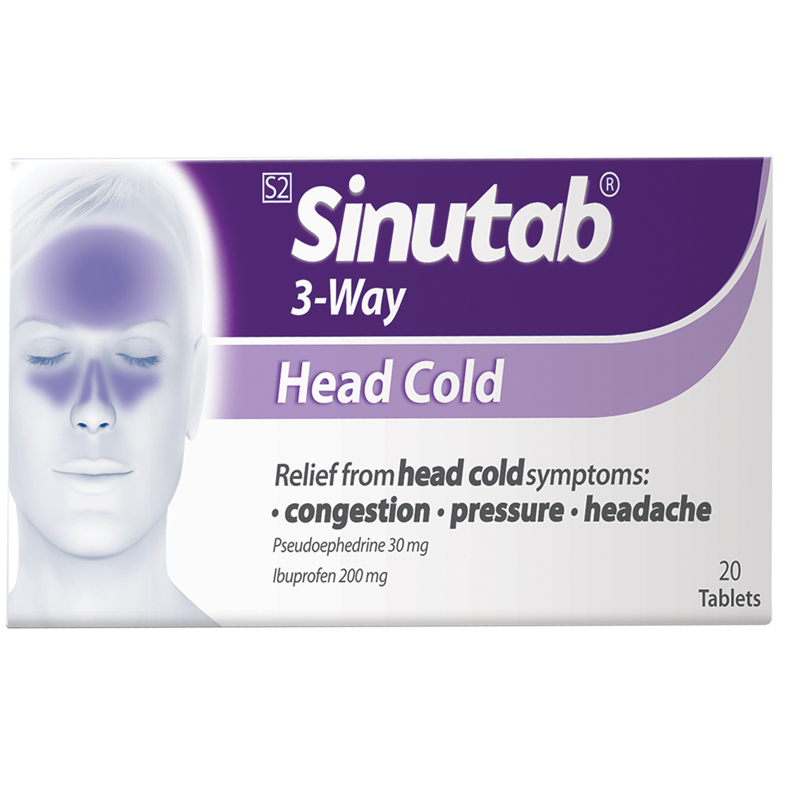 Sinutab 3-Way Tablets 20 Tablets
