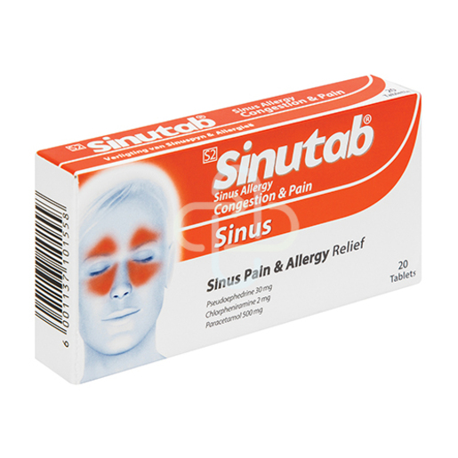 Sinutab Sinus Allergy Tablets 20 Tablets