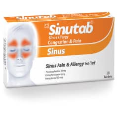 Sinutab Sinus Congestion & Pain Tablets 20's