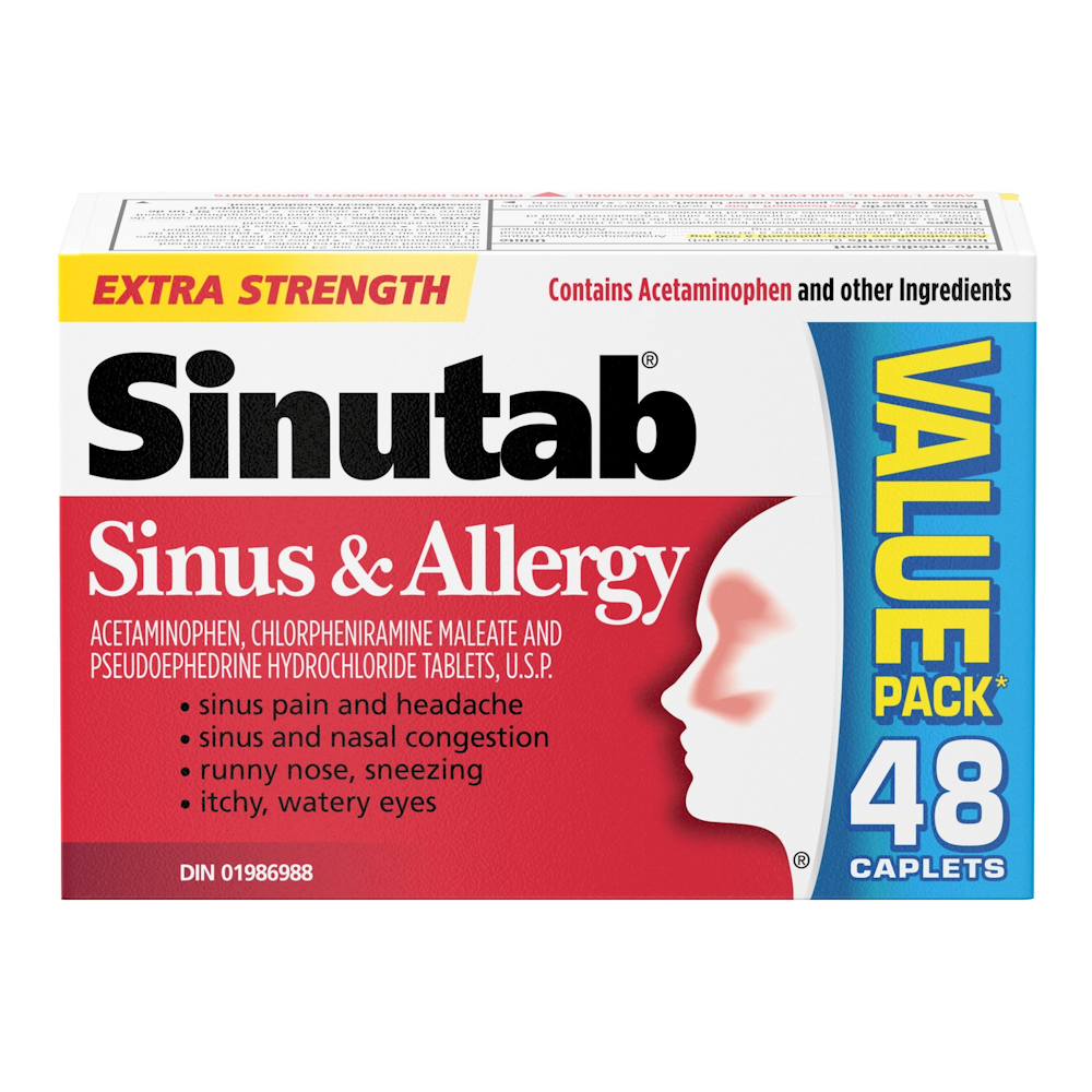 Sinutab With Codeine (Sinutab Extra Strength) Tablets 48S
