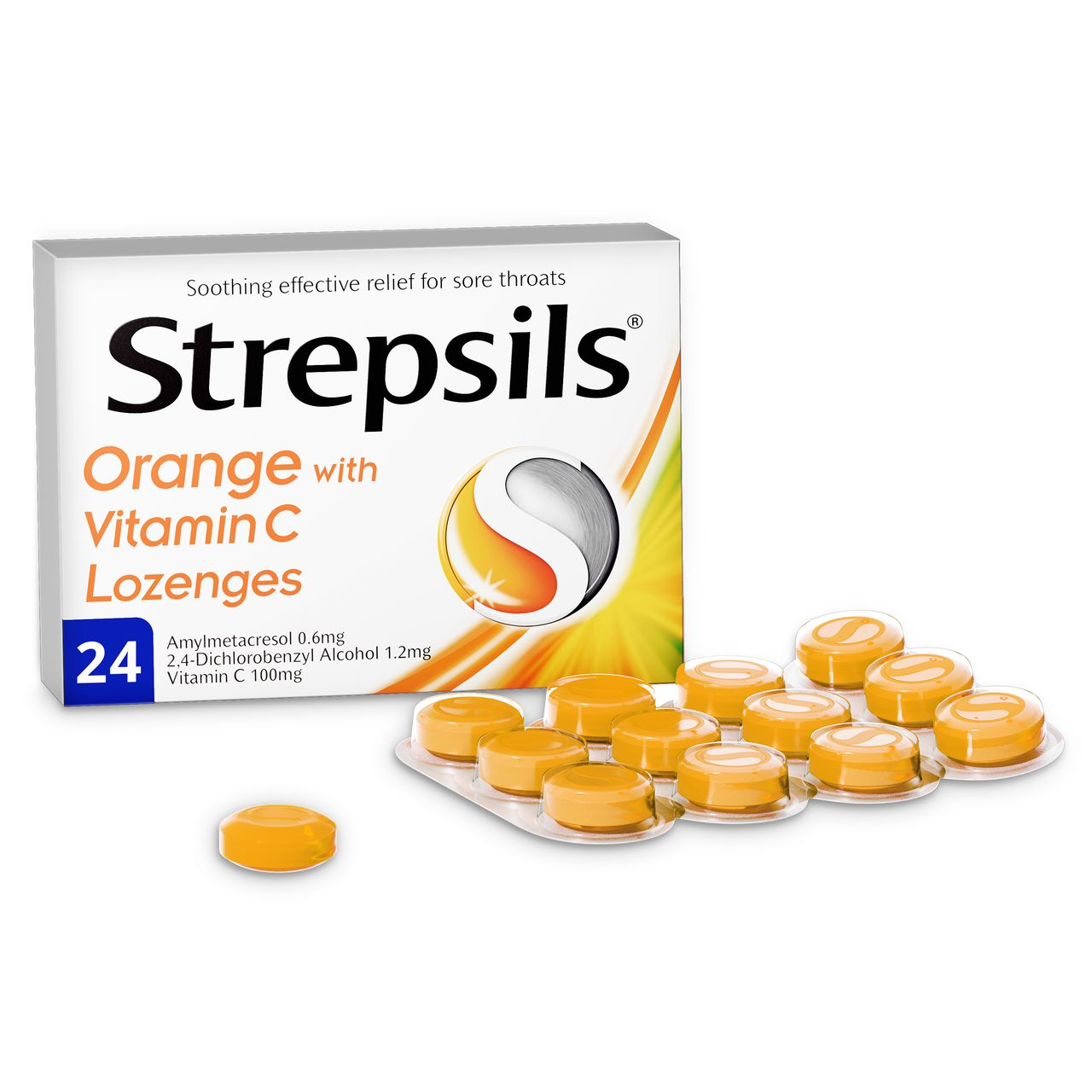 Strepsils Orange With Vitamin C 8 Lozenges