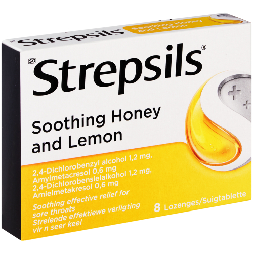 Strepsils Soothing Throat Lozenges Honey & Lemon 8 Lozenges