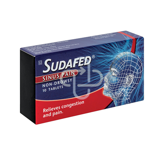 Sudafed Sinus Pain Non-Drowsy Tablets 10's
