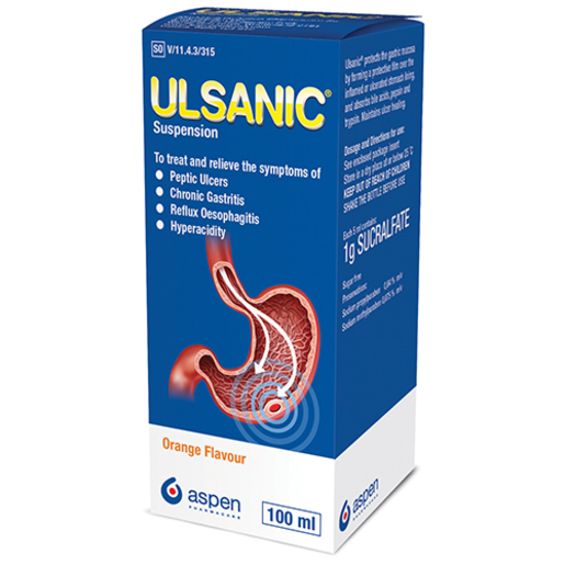 Ulcernic Ulsanic Suspension 100ml Orange – South African Pharmacy
