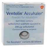 Ventolin Accuhaler Powder 200mg 60dos