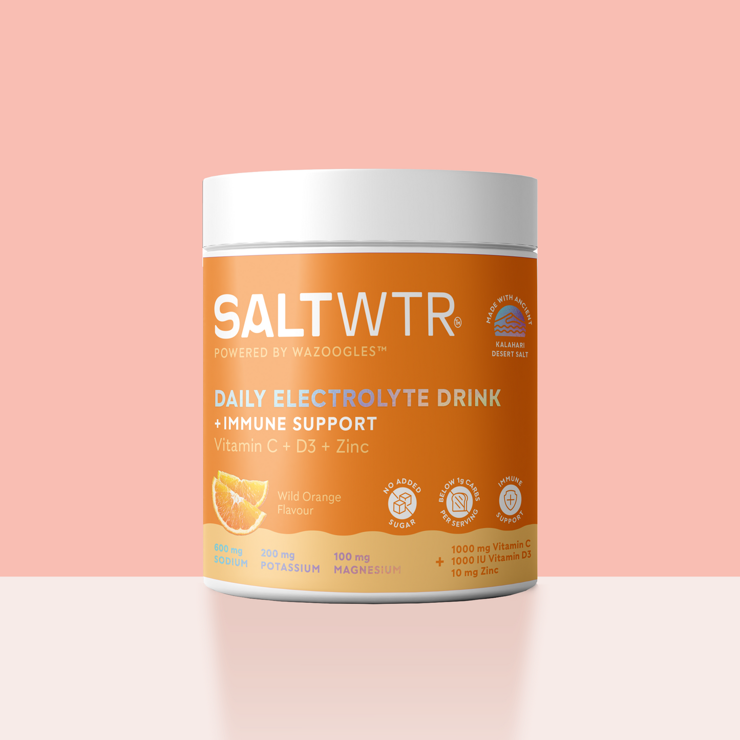 SaltWTR Daily Electrolytes 40 Serving Tub - Wild Orange | Immune Support