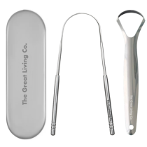 The Great Living Co Ayurvedic StainlesSteel Tongue Cleaner Scraper Set 2 Pack