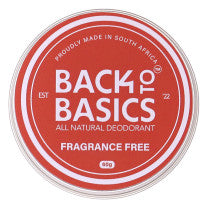 Back To Basics All Natural Deodorant Fragrance Free 60g
