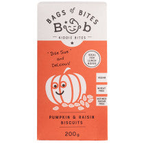 Bags of Bites Kiddies Pumpkin & Raisin Biscuits 200g