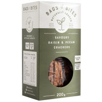 Bags of Bites Naturally Loaded Raisin & Pecan Crackers 200g