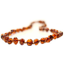 Baltic Amber Teething Necklace - Cognac 