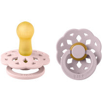 BIBS Pacifier Boheme 2 Pack Latex Size 2 Blossom & Dusky Lilac 2 Pack