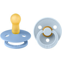 BIBS Pacifier Colour 2 Pack Latex Size 2 Sky Blue & Baby Blue 2 Pack