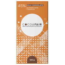 CocoaFair 45% Milk Chocolate with Hazelnuts 100g