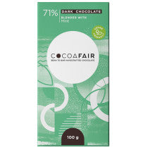 CocoaFair 71% Dark Chocolate with Mint 100g