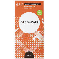 Cocoafair 95% Dark Chocolate with Hazelnuts 100g