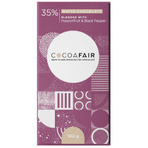 Cocoafair Passionfruit & Pepper White Chocolate 100g