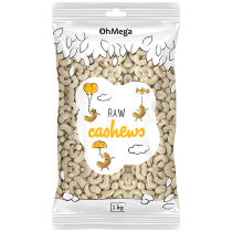 Oh Mega Raw Cashews - 1kg 