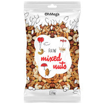 Oh Mega Raw Mixed Nuts 1kg