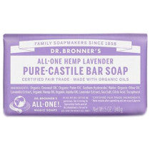 Dr Bronner S Pure Castile Soap Bar Lavender 140g