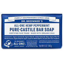 Dr Bronner S Pure Castile Soap Bar Peppermint 140g