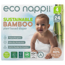 Eco Nappii Organic Diapers Size 4 (7–12kg) Single Sprout 24 Pack