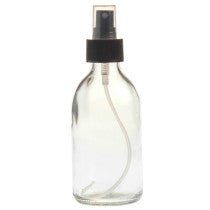 Essentially Natural 200ml Clear Glass Generic Bottle With Atomiser Spray Black 200ml