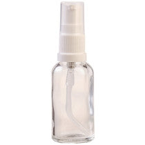 Essentially Natural 30ml Clear Glass Aromatherapy Bottle With Serum Pump White 30ml