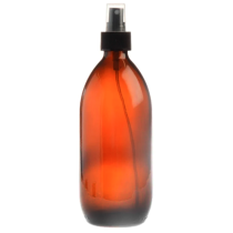 Essentially Natural 500ml Amber Glass Generic Bottle With Atomiser Spray Black 28 410 500ml