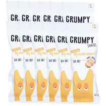 Grumpy Snacks Dry Roasted Chickpeas – Sea Salt (12 Pack) 