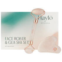 Haylo Botanicals Gua Sha And Roller Set Rose Quartz 