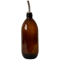 Monstera Amber Bottle With StainlesSteel Pourer 500ml