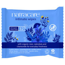 Natracare Feminine Organic Cotton Wipes 12 Wipes