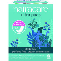 Natracare Organic Cotton Ultra Pads Super Plus 12 Pack 12 Pack