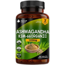 New Leaf Ashwagandha KSM-66 Tablets Multiple Sizes