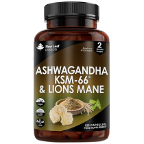 New Leaf Ashwagandha & Lion’s Mane Capsules 60 Day Supply